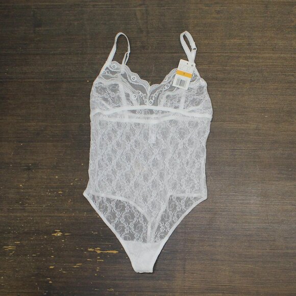 NWT B.tempt'd by Wacoal Womens Lace Kiss Bodysuit 936282 White S - Picture 2 of 5